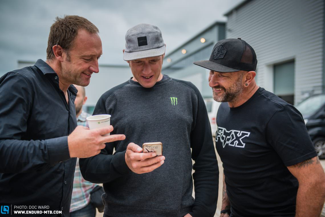 Three old buddies from back in the day, Steve Jones, Steve Peat & Jim, we could tell you what we were looking at, but we’d have to kill you then!
