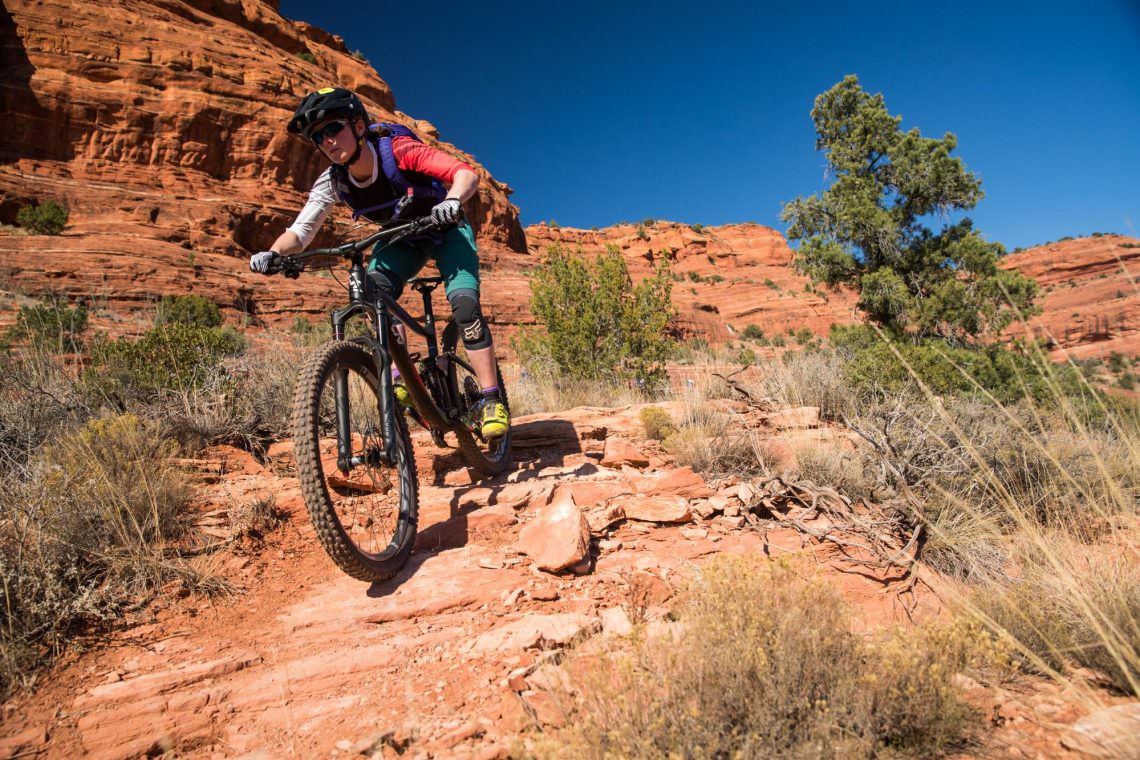 Giving the rear suspension a little something to think about out on the trail in Sedona, Arizona.