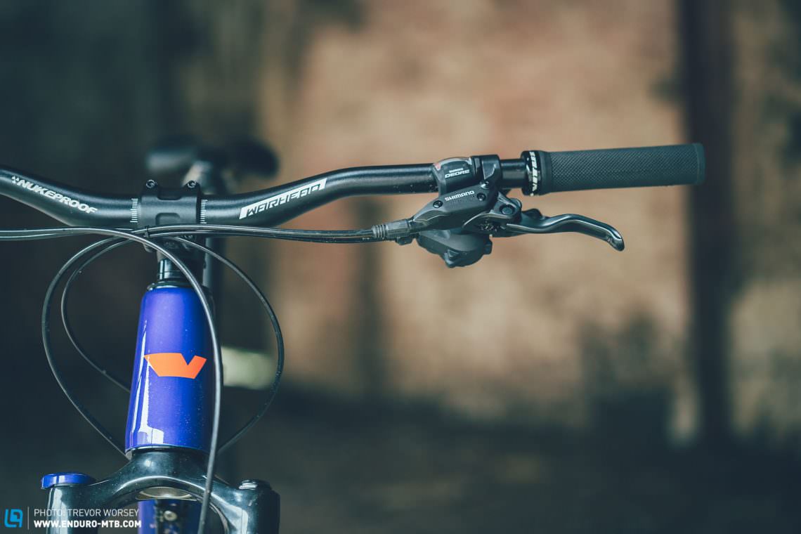 Muscled up: We love the wide and confidence-inspiring cockpit – the Nukeproof bars encouraged us to give it 100% everywhere.